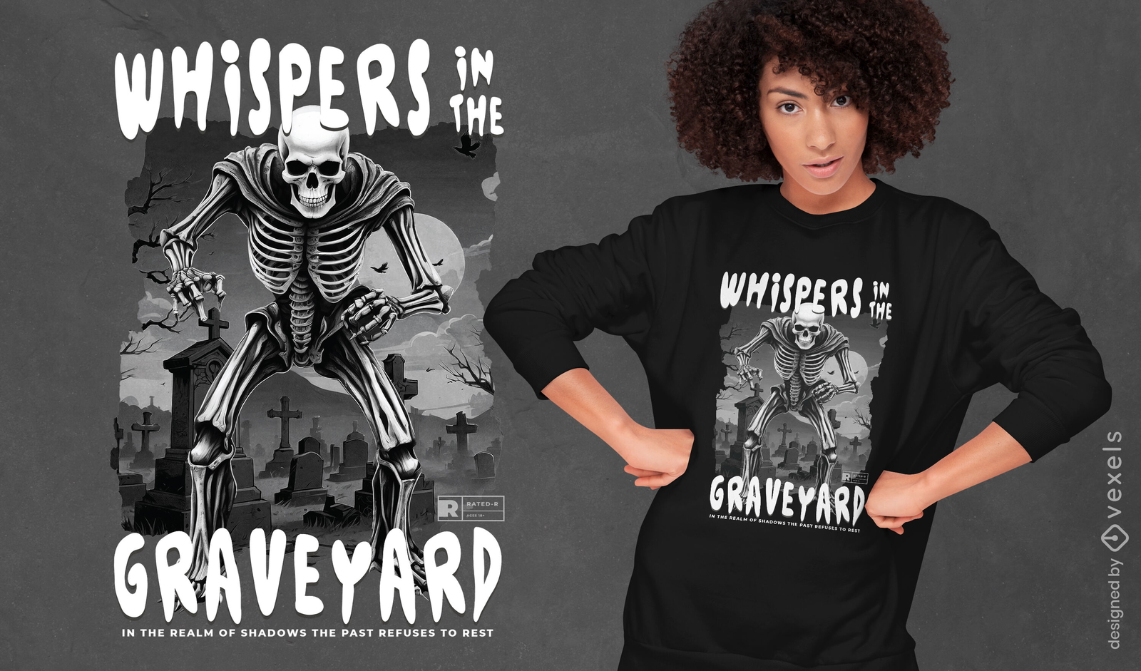 Whispers in the graveyard t-shirt design