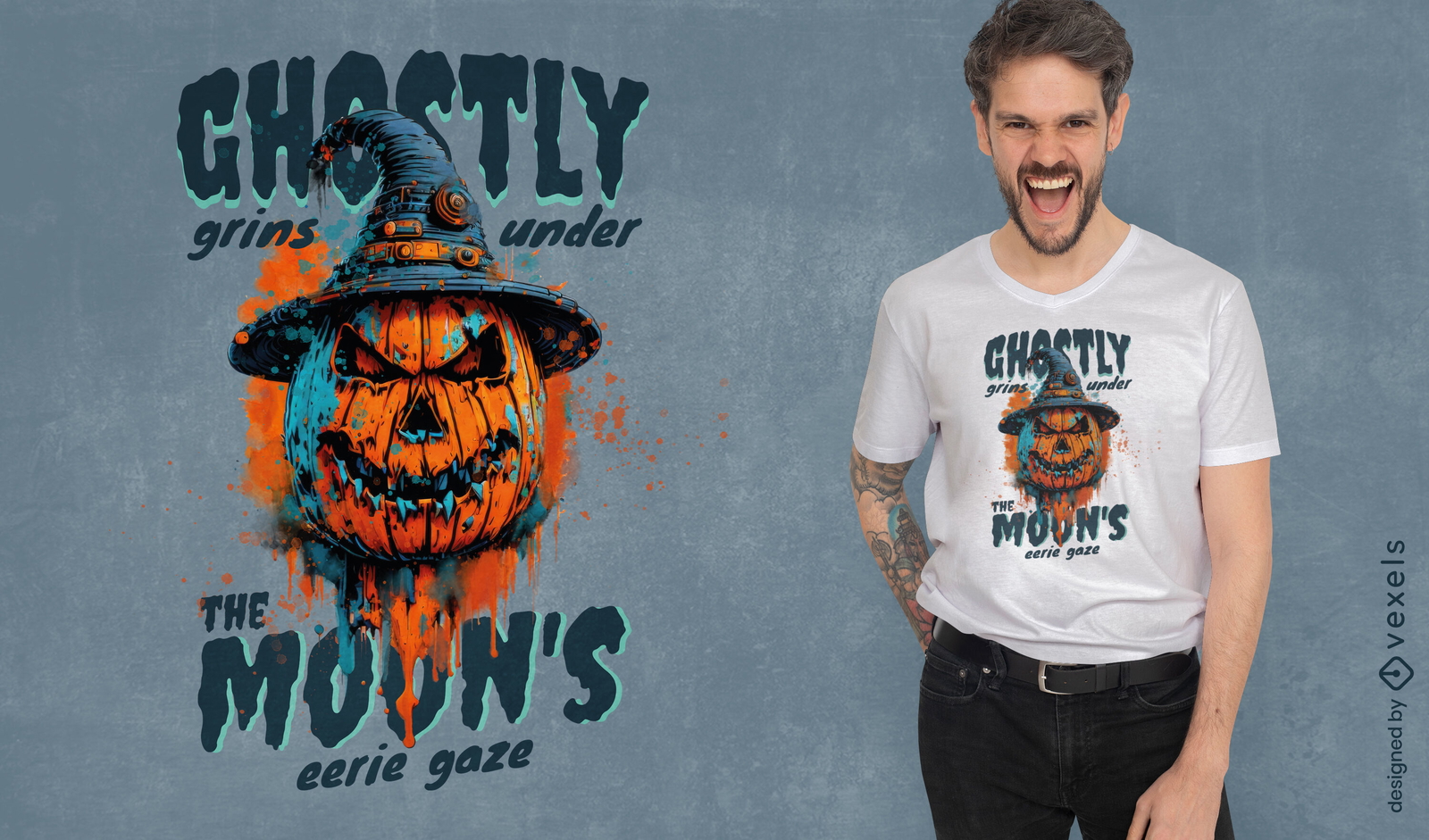 Ghostly pumpkin t-shirt design