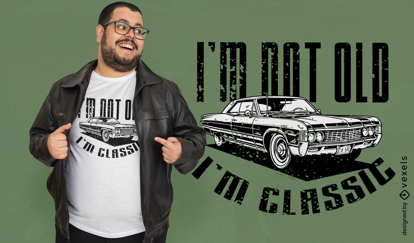 Design de camiseta de carro não antigo