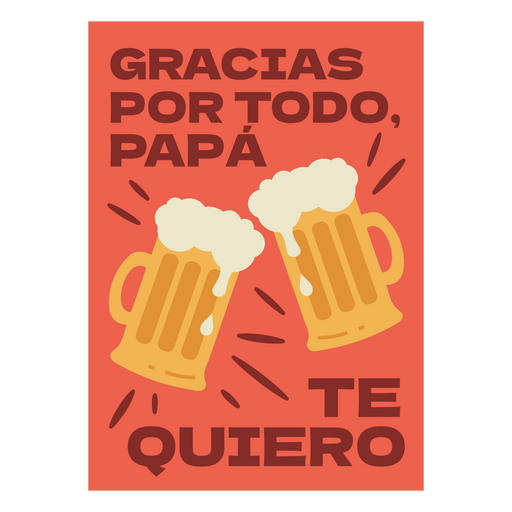 Thank you dad beer toast design PNG Design