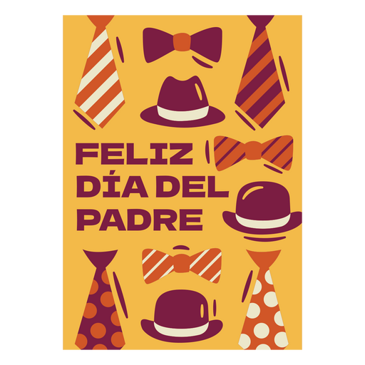 Diseño festivo para el Día del Padre con sombreros y corbatas. Diseño PNG