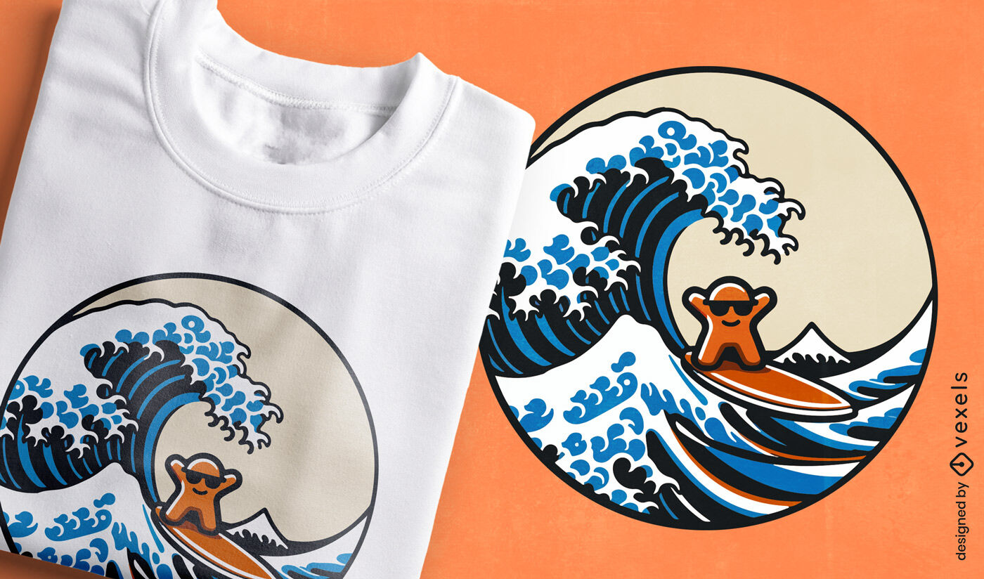 Great wave with meeple t-shirt design