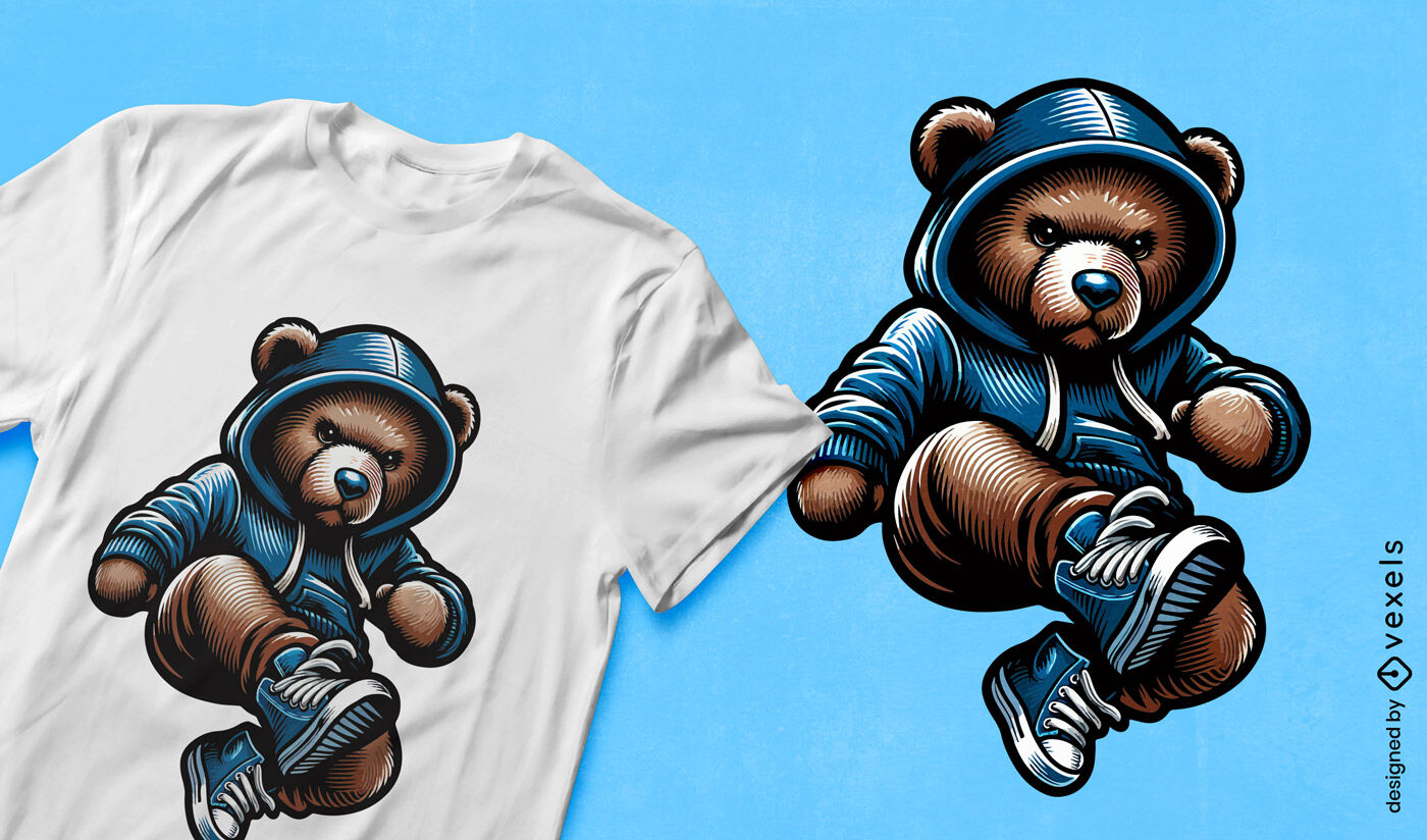 Urban Teddy bear t-shirt design