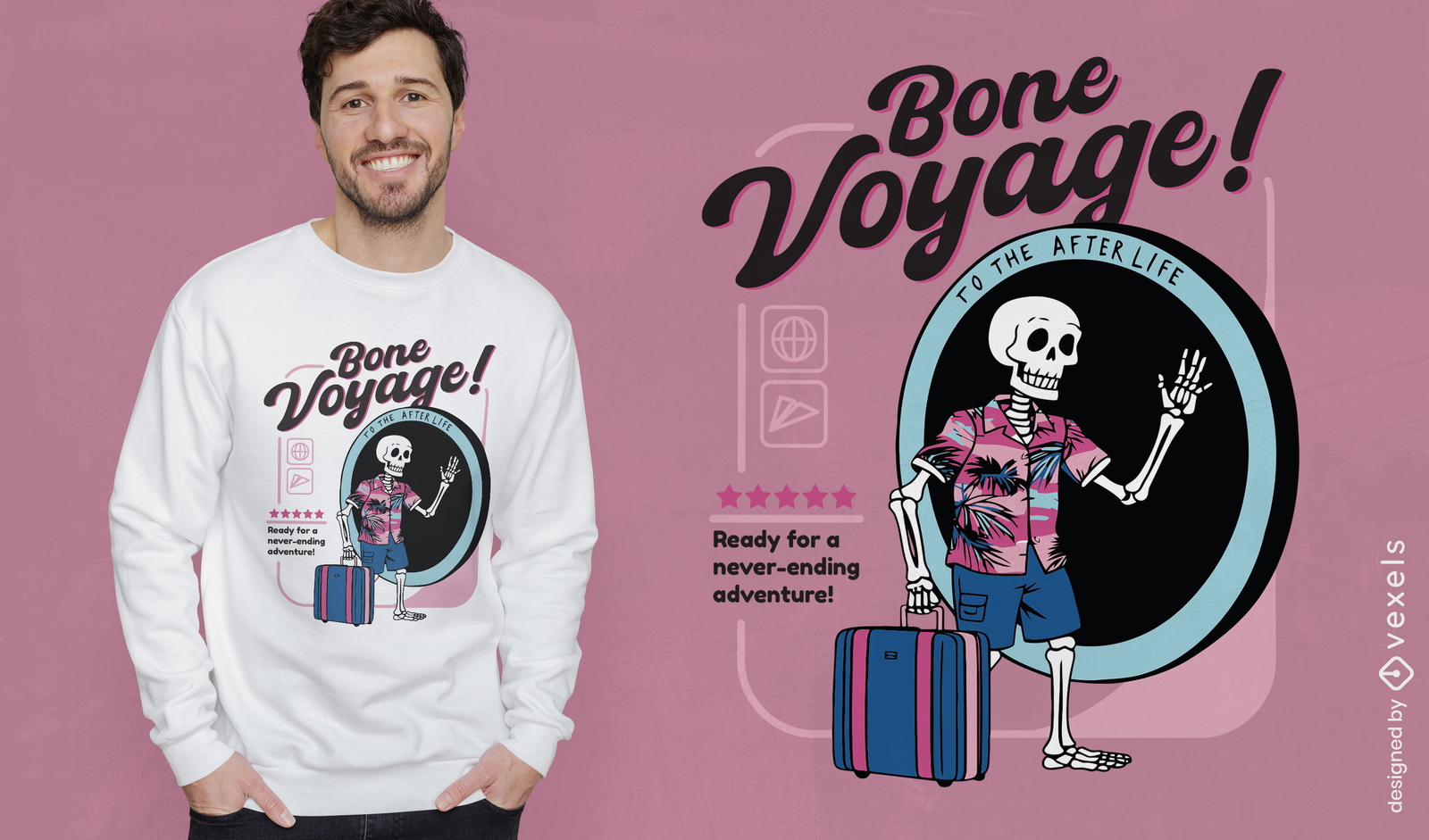 Bone voyage t-shirt design