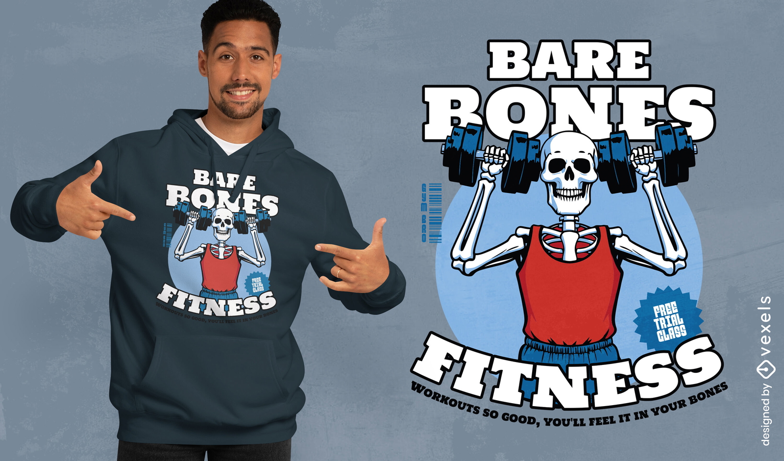 Bare bones fitness t-shirt design