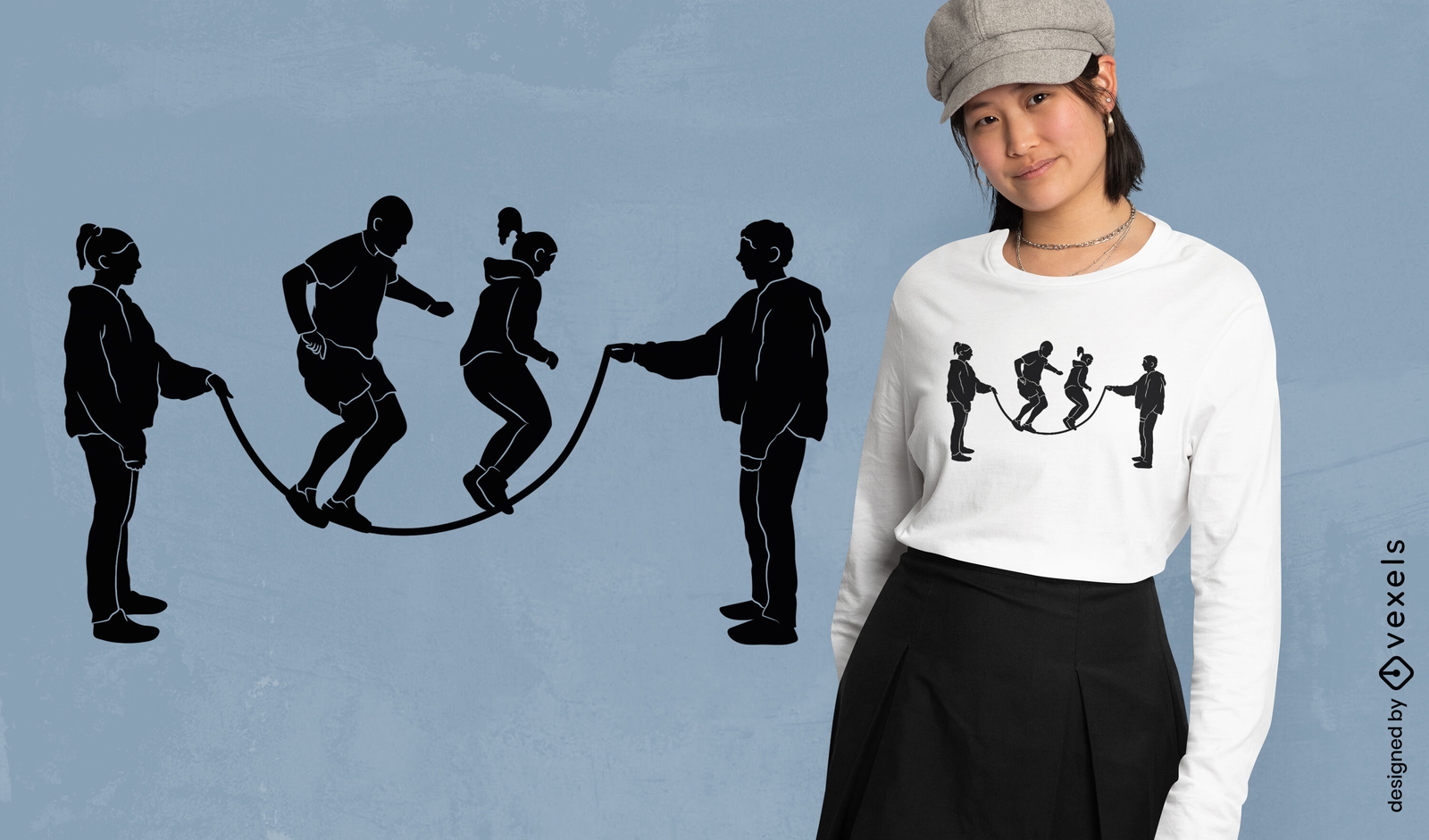 Jump rope silhouettes t-shirt design