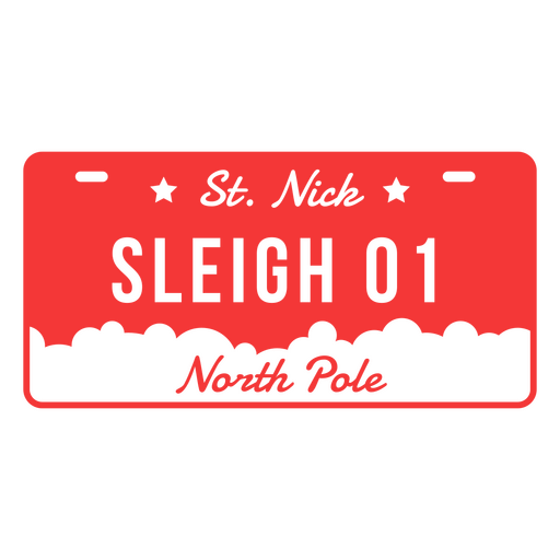 Festliches Nordpol-Schlitten-Nummernschild-Design PNG-Design