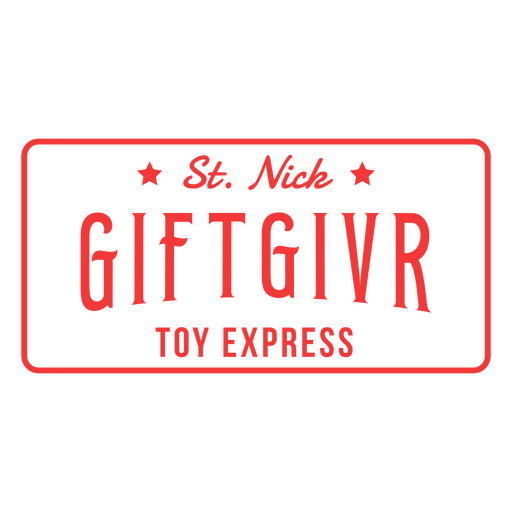 Vintage gift giver sign design PNG Design