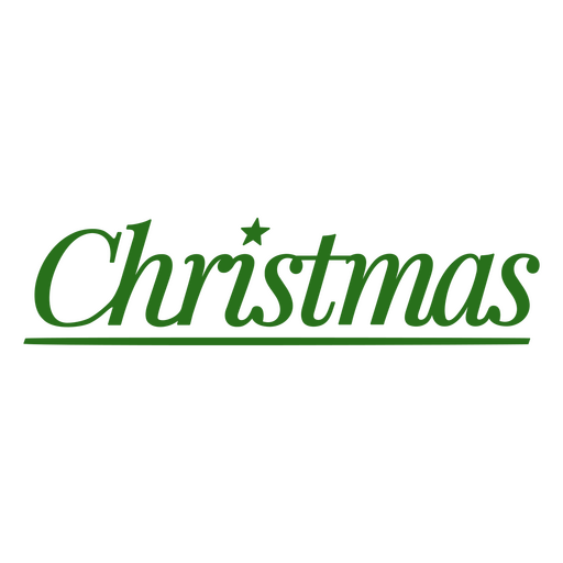 Festive christmas text design with star accent PNG Design