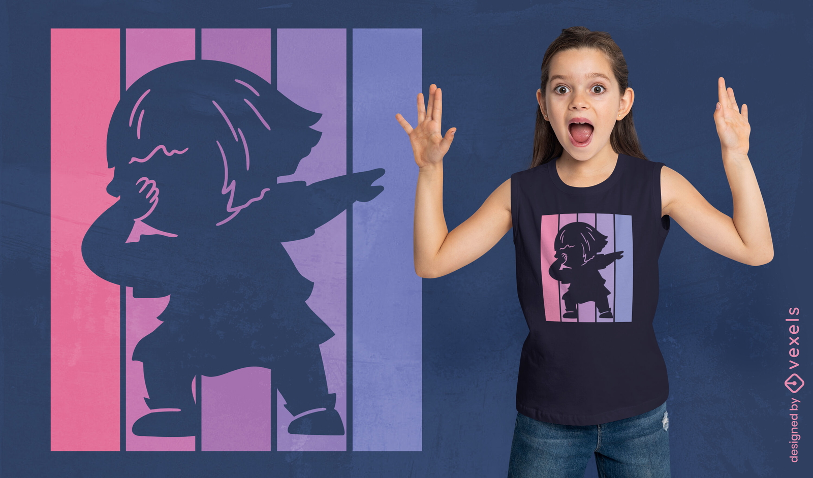 Girl dabbing silhouette t-shirt design