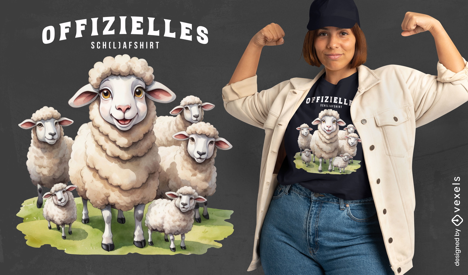 Sheep family t-shirt design