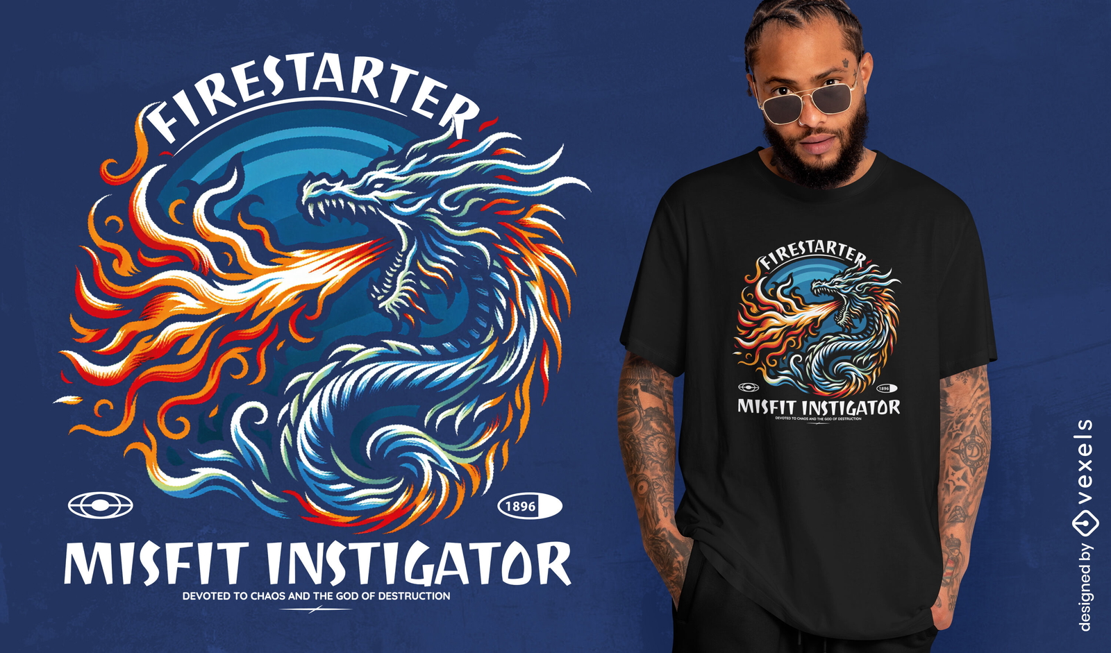 Diseño de camiseta con el dragón Firestarter