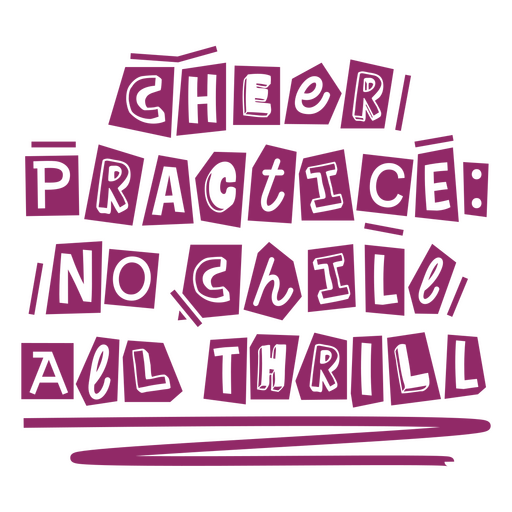 Design com frase motivacional para treino de líderes de torcida Desenho PNG