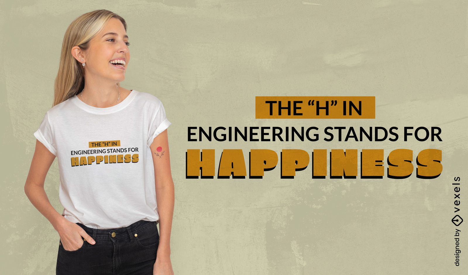 Engineering happiness quote t-shirt design