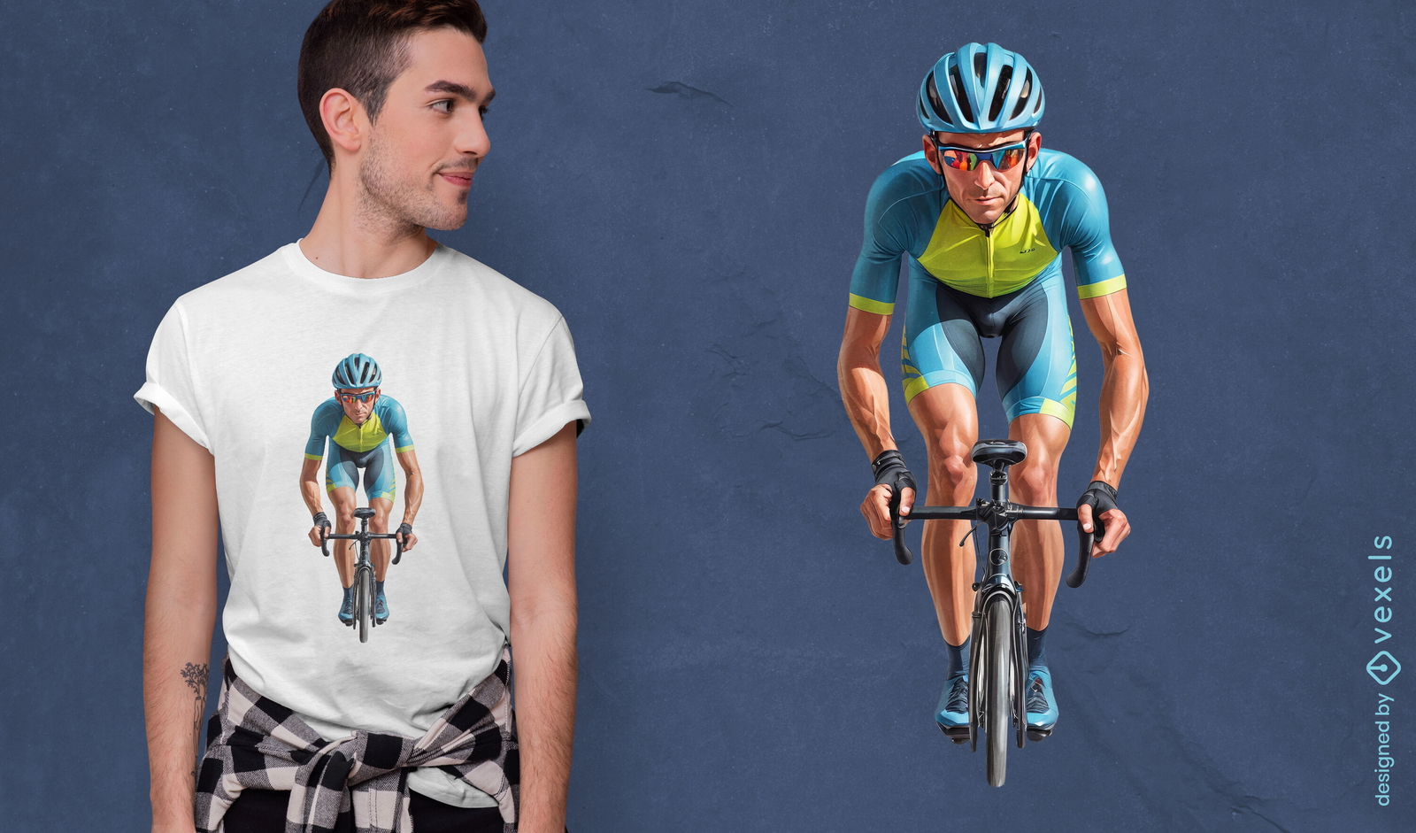 Professional cyclist t-shirt design