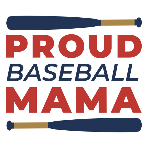 Design "Mãe orgulhosa de jogador de beisebol" com tipografia marcante. Desenho PNG