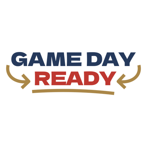 Design de texto pronto para o dia do jogo Desenho PNG