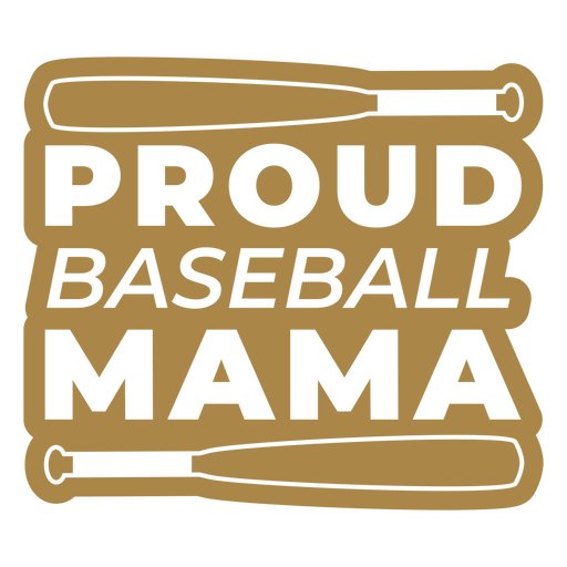 Diseño de orgullosa mamá beisbolista con elementos de bate. Diseño PNG