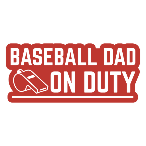 Papá del béisbol de turno, diseño rojo Diseño PNG