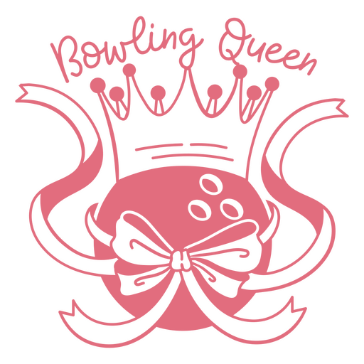 Bowling queen pink design PNG Design