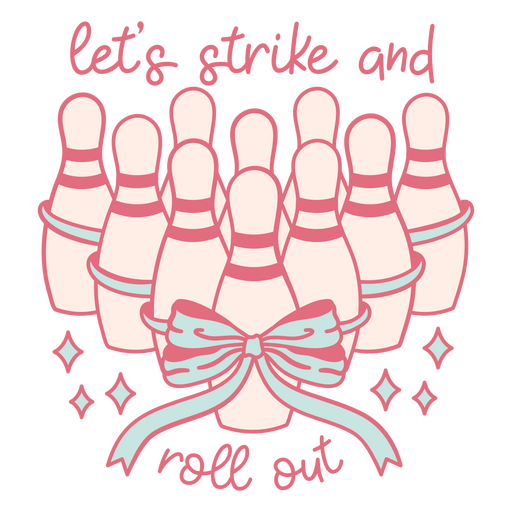 Stylish bowling pins with ribbon accent t-shirt design PNG Design