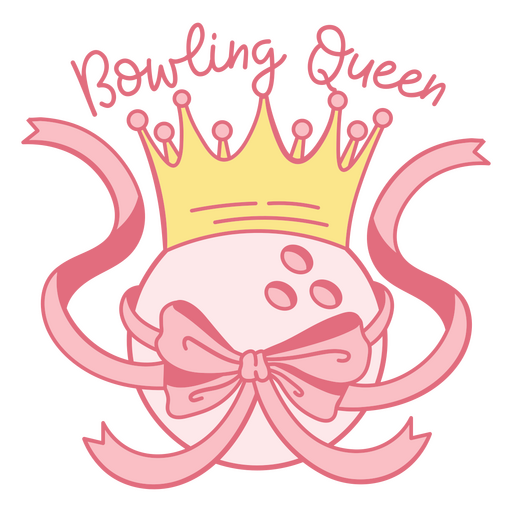 Design colorido da rainha do boliche Desenho PNG