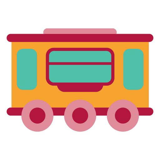 Diseño de vagón de tren colorido Diseño PNG