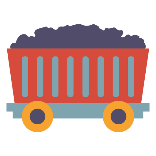 Playful mine cart illustration PNG Design
