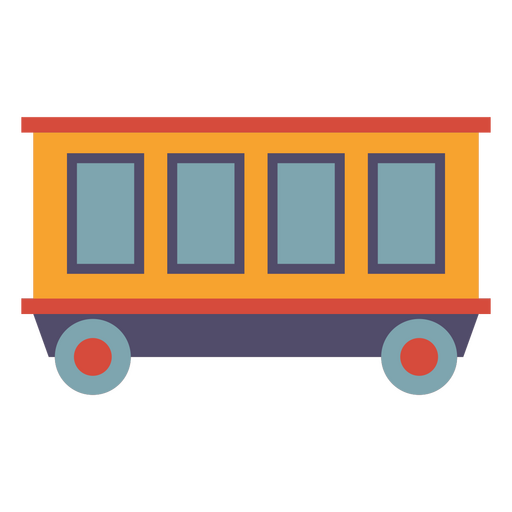 Yellow and blue trolley car design PNG Design