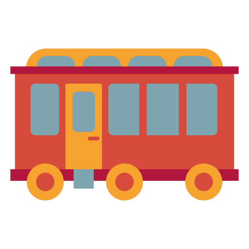 Red and yellow trolley car design PNG Design