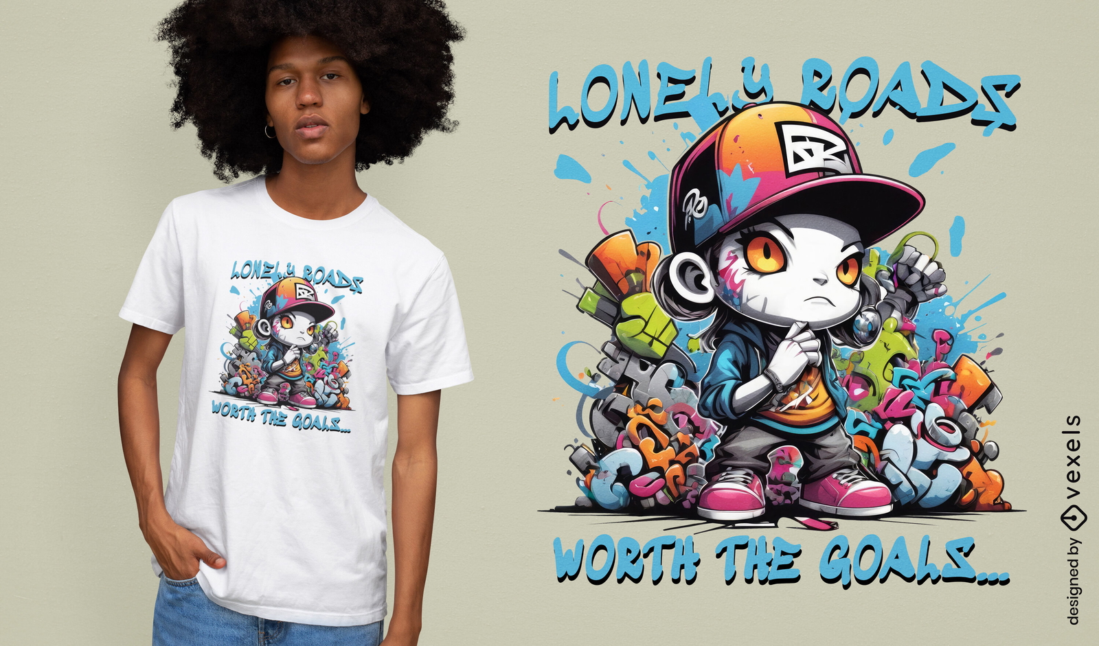 Street art character t-shirt design