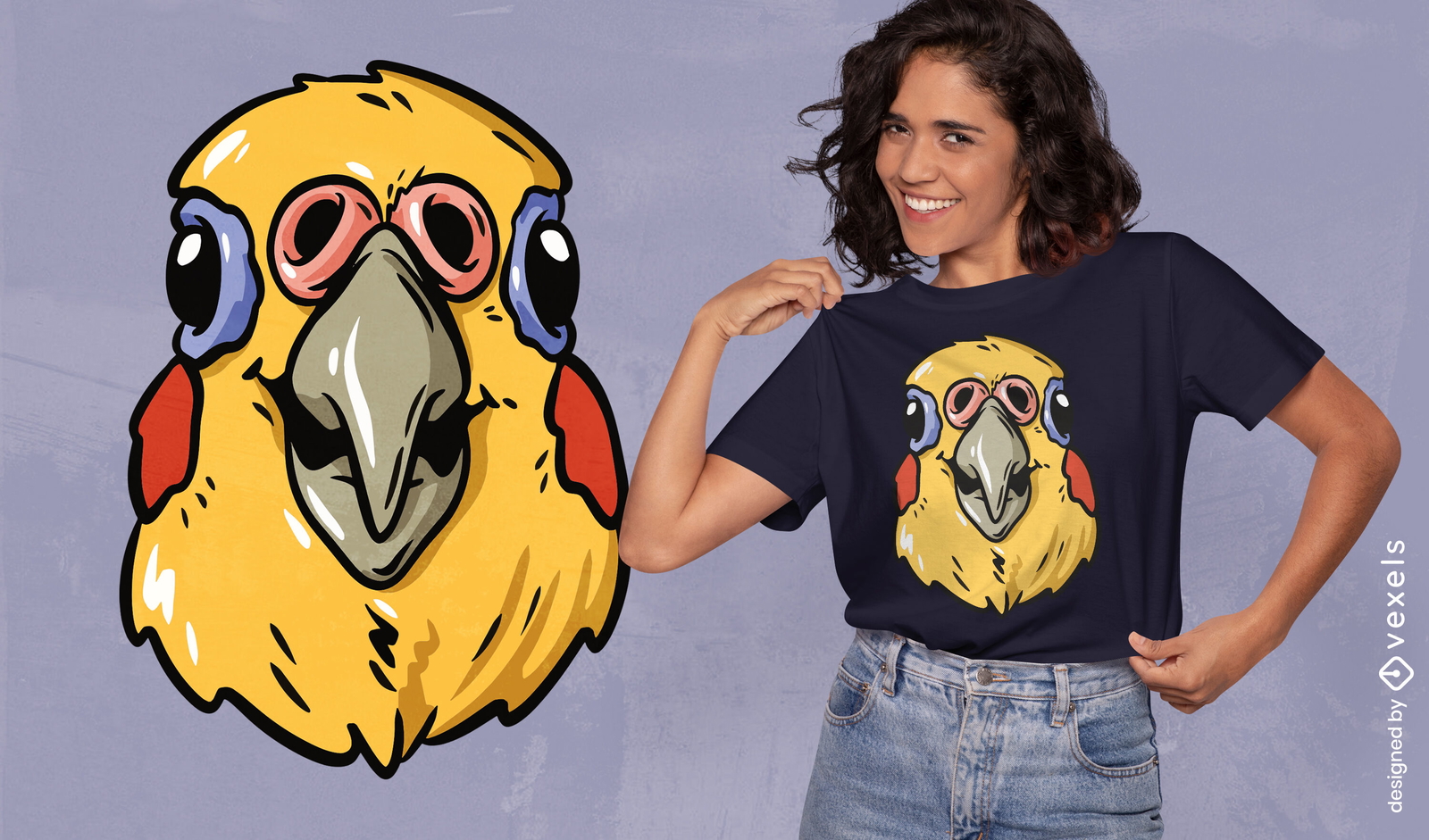 Colorful cockatiel portrait t-shirt design