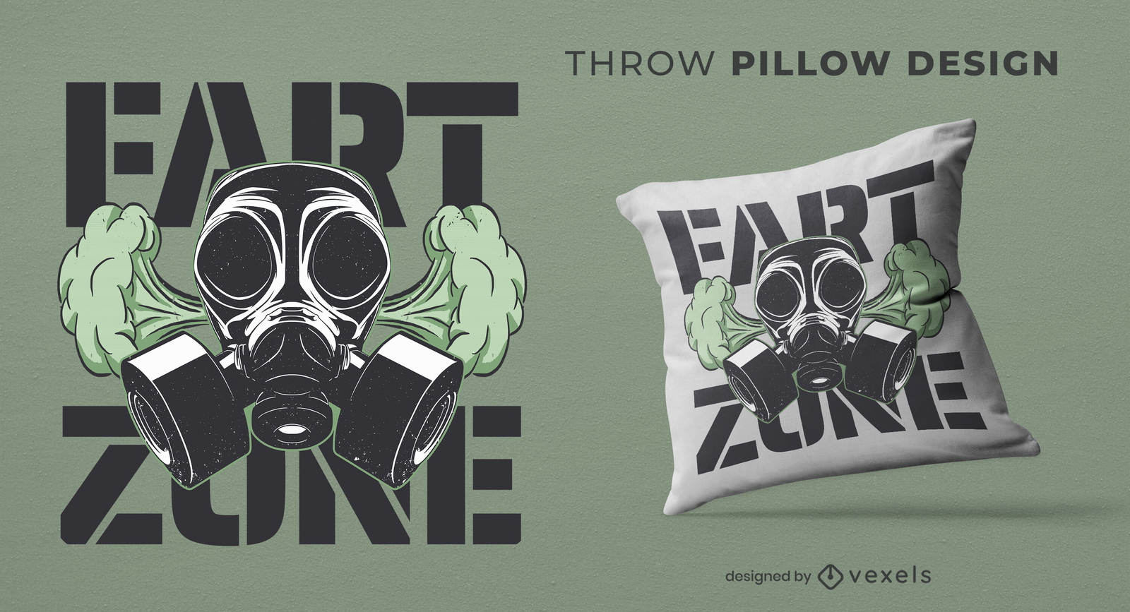 Fart zone throw pillow design