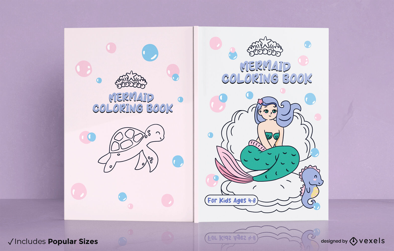 Diseño de portada de libro para colorear de sirena