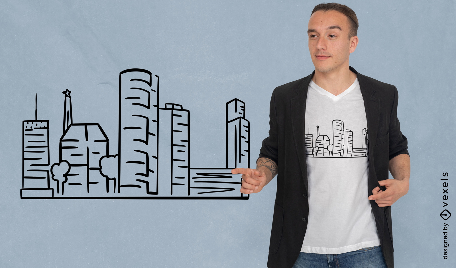 T-Shirt-Design mit Skyline von Houston