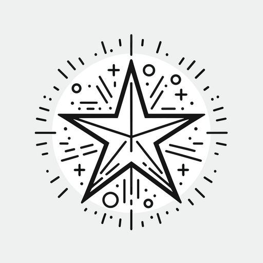 T-Shirt-Design mit markanter geometrischer Sternillustration und dynamischen Linien PNG-Design