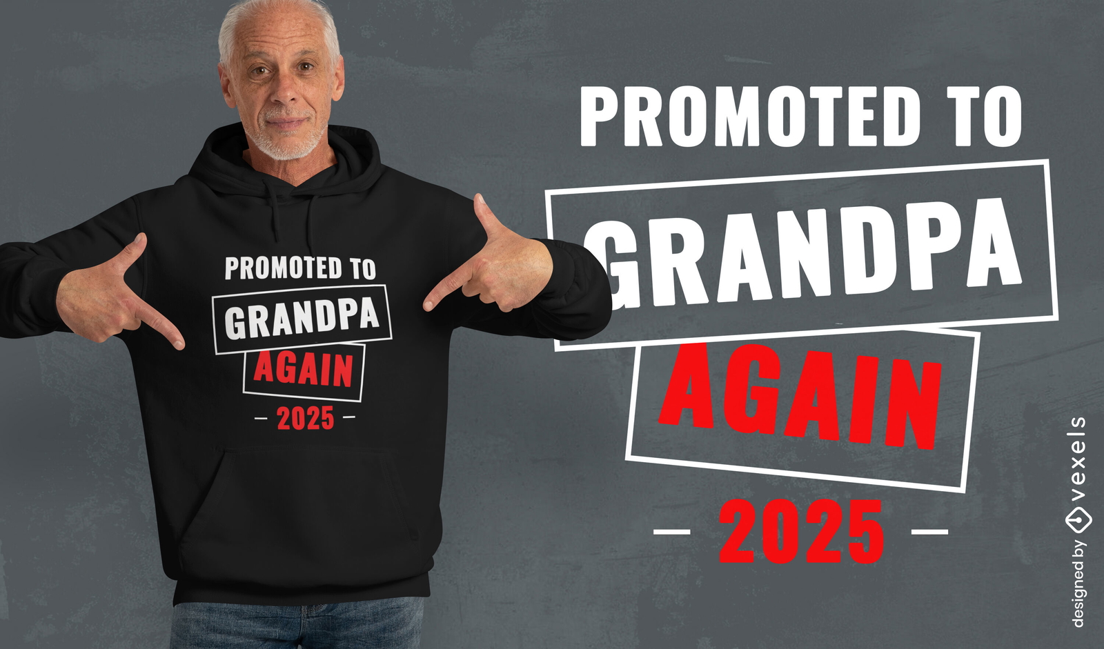 Promoted grandpa again t-shirt design