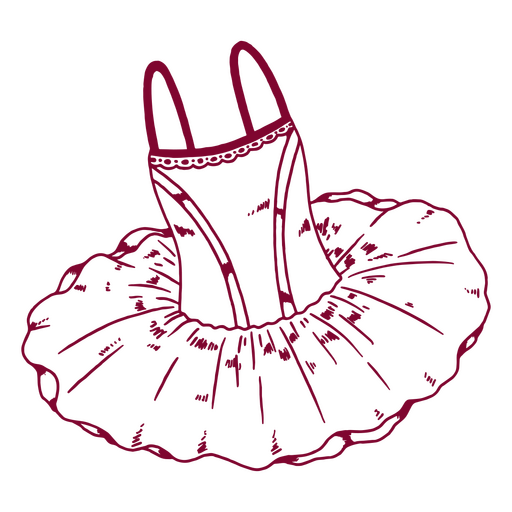 Diseño de tutú de ballet femenino. Diseño PNG