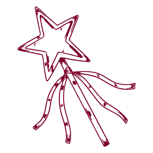 Magical Star Wand PNG Design