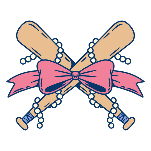 Diseño de bate de béisbol rosa y blanco. Diseño PNG