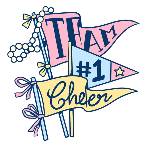 Cheerleader flags design PNG Design