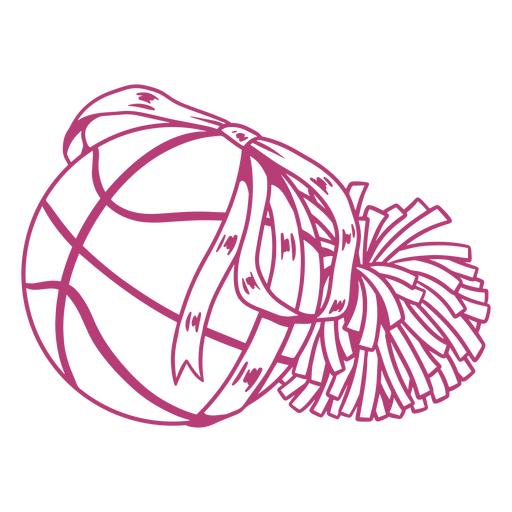 Design de basquete rosa Desenho PNG