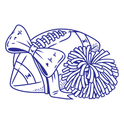 Fröhliches Fußballmotiv mit Schleife und Pompon PNG-Design