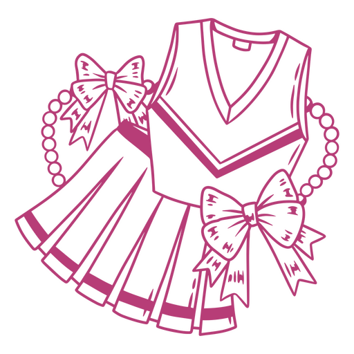 Pink cheerleader outfit costume  PNG Design