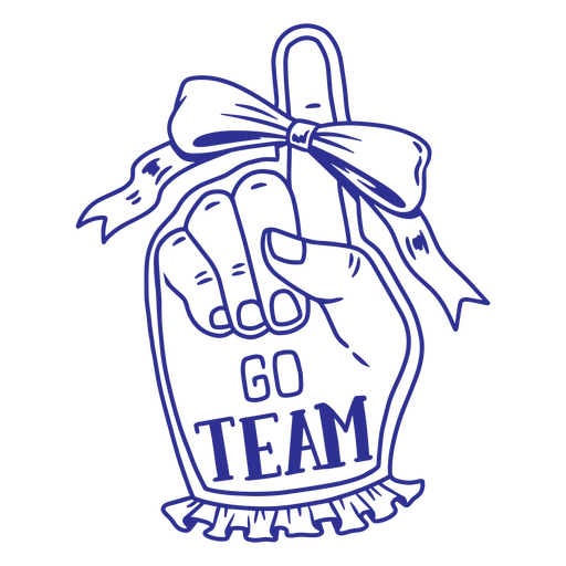 Go team foam gloves design PNG Design