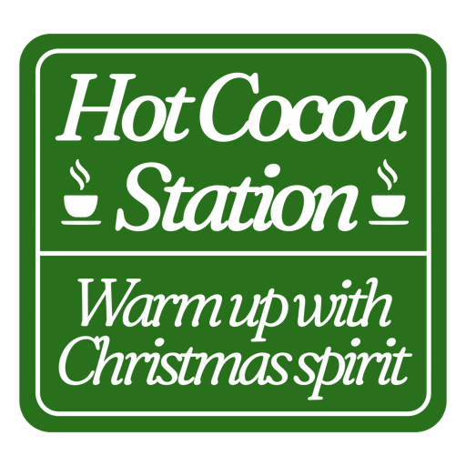 Encantador letrero de estación de chocolate caliente Diseño PNG
