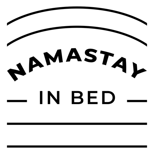 Design de citação divertida de namastê na cama Desenho PNG