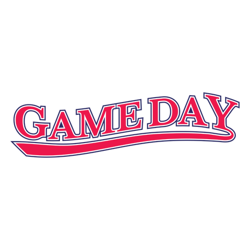 Red and blue game day logo design PNG Design