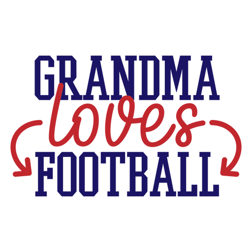  Grandma loves football red & blue design PNG Design