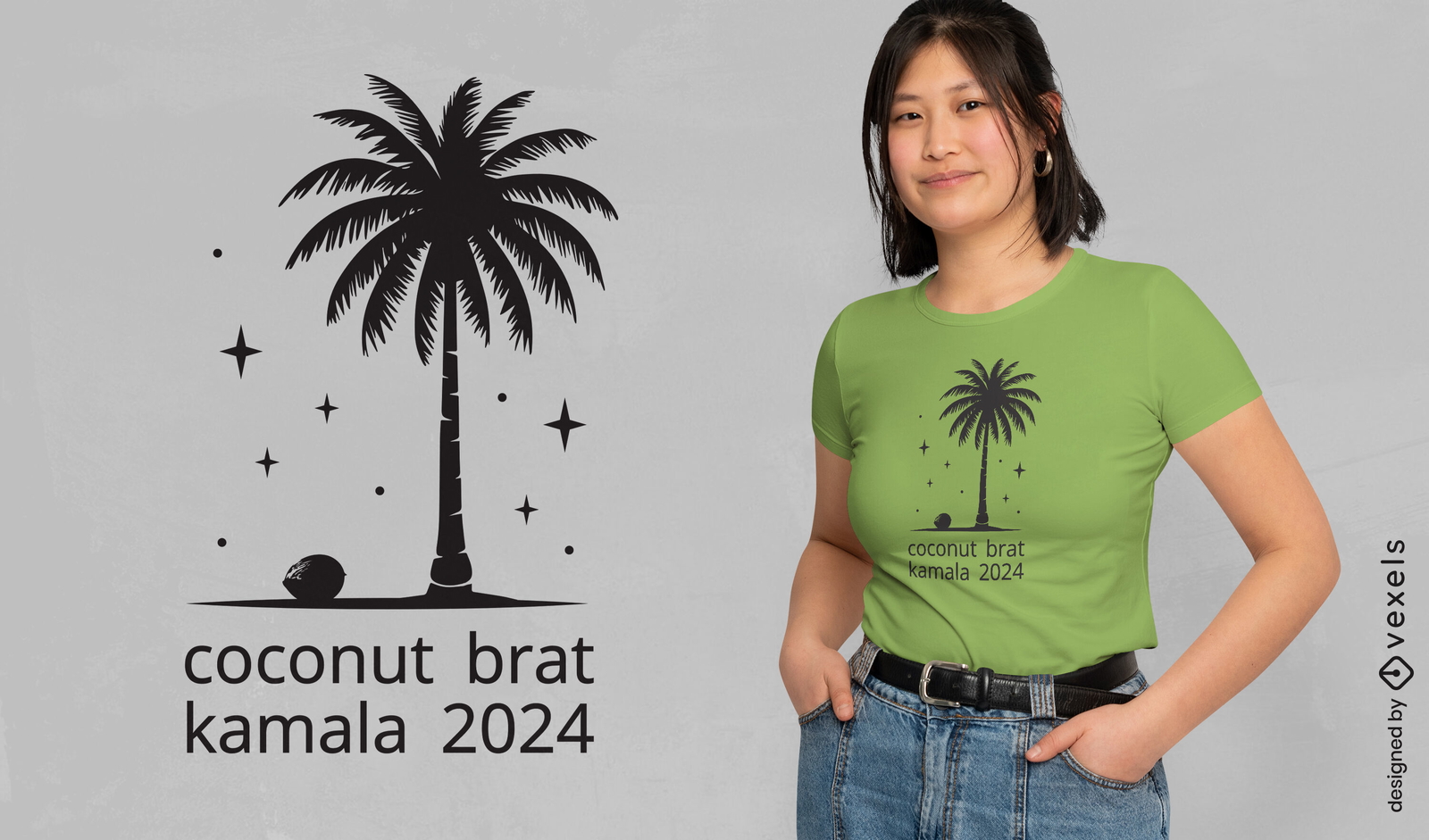 Design de camiseta com citação de palmeira tropical Kamala